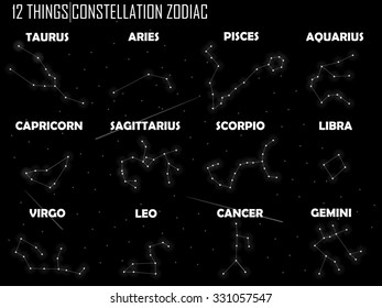 beautiful design of zodiac constellation,vector of horoscopes