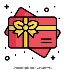 Un hermoso icono vectorial de tarjeta de regalo diseñado