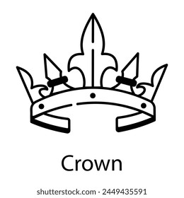Beautiful designed line icon of royal catholic crown