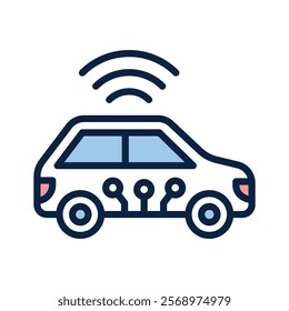 Beautiful designed smart car icon, ai automobile technology