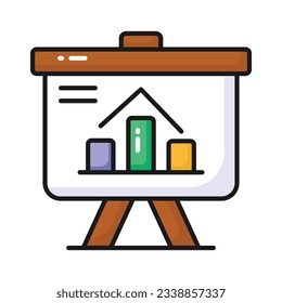 Beautiful designed vector of presentation board in modern style, easy to use icon