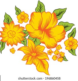 beautiful designs of orange flowers.