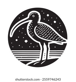 Beautiful and detailed bird outline design for use in coloring pages, branding, and artistic projects