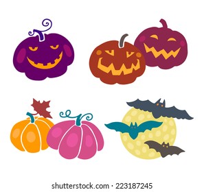 Beautiful detailed halloween set of icons