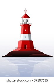 Beautiful detailed lighthouse isolated on white - vector