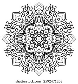 beautiful and detailed mandala design for coloring book, wall art and henna design, creative mandala art for adults mandala coloring book
