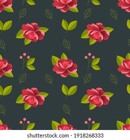 Beautiful detailed peonies seamless pattern. Hand drawn blossom flowers and leaves. Colorful vector illustration.