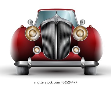 Beautiful Detailed Vintage Car Illustration