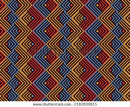 Beautiful diagonal seamless pattern based on native colombian   art with colombian flag colors.  Stock foto © 