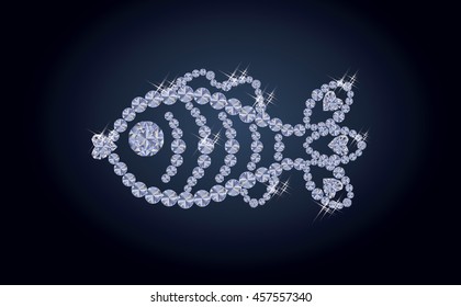 Beautiful diamond fish, vector illustration