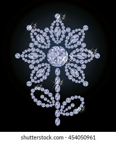 Beautiful diamond flower poster, vector illustration