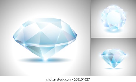 Beautiful diamond (vector set)