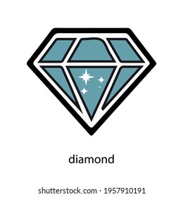 beautiful diamond vector type icon