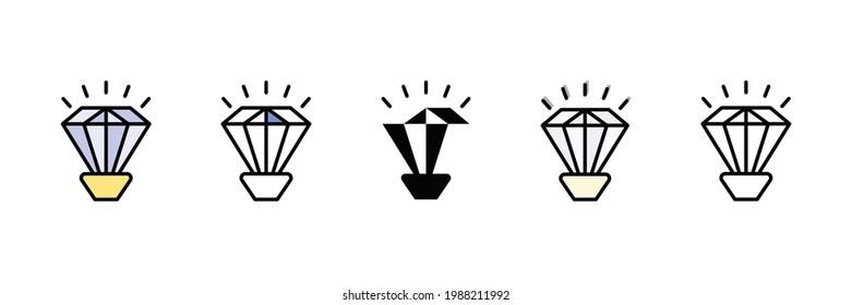 beautiful diamond vector type icon