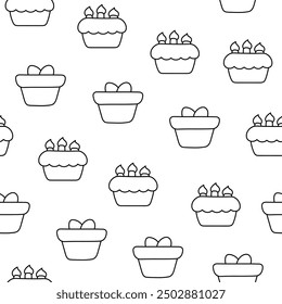 Beautiful different elements and characters of a happy lifestyle. Seamless pattern. Coloring Page. Hand style. Vector drawing. Design ornaments.
