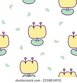 Beautiful different elements and characters of a happy lifestyle. Seamless pattern. Hand style. Vector drawing. Design ornaments.