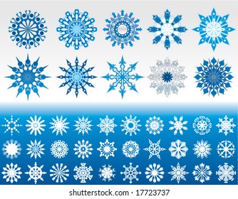 beautiful different snowflakes