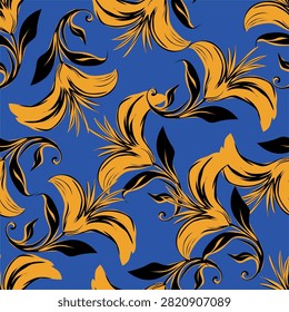 beautiful digital flower allover seamless design vector pattern ethnic 