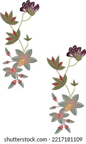 A beautiful Digital Flowers Motif Design illustration Manual composition.Design for cover, fabric, textile, wrapping paper .