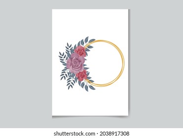 Beautiful Digital Hand painted Feminine watercolor Premium floral frame design