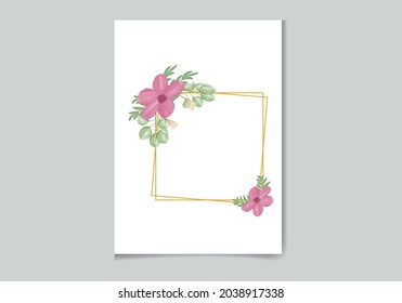 Beautiful Digital Hand painted Feminine watercolor Premium floral frame design