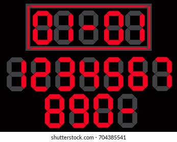 beautiful digital led number use for display score board vector template element