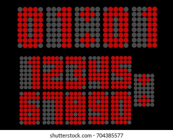 beautiful digital led number use for display score board vector template element