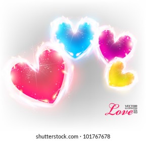 beautiful digital love and hearts vector design