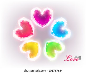 beautiful digital love and hearts vector design