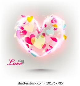 beautiful digital love and hearts vector design