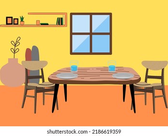 Beautiful dining room with modern finishing