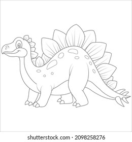beautiful dinosaur, stegosaurus dinosaur. coloring book and page