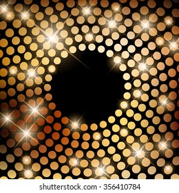 Beautiful disco background with round lights vector