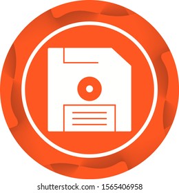 Beautiful Diskette Glyph Vector Icon