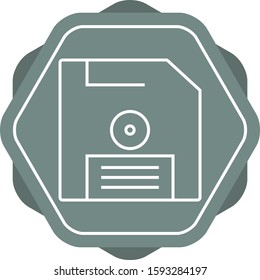 Beautiful Diskette Line Vector Icon