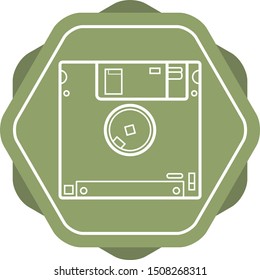 Beautiful Diskette vector line icon