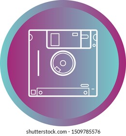 Beautiful Diskette vector line icon