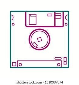 Beautiful Diskette vector line icon