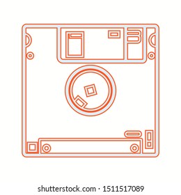 Beautiful Diskette vector line icon