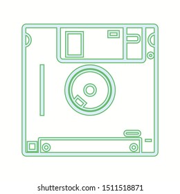 Beautiful Diskette vector line icon