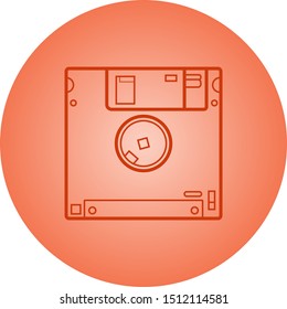 Beautiful Diskette vector line icon