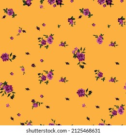 Beautiful ditsy floral with tonal color combination for dress prints with editable vector eps pattern