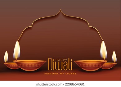 beautiful diwali banner with diya decoration