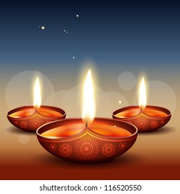 hermoso fondo vectorial diwali diya
