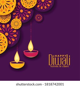 beautiful diwali festival decorative background design