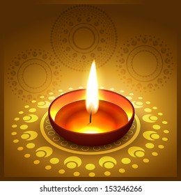 Beautiful Diwali Festival Diya Background Stock Vector (Royalty Free ...