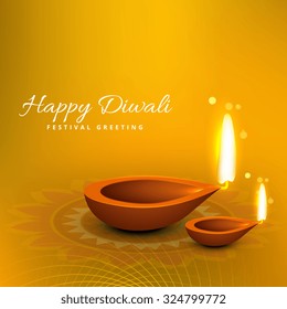 beautiful diwali greeting vector design background