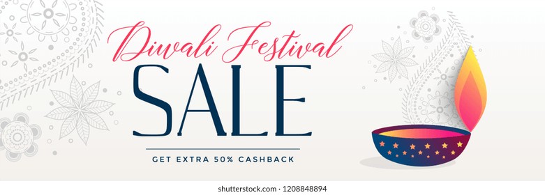 beautiful diwali sale banner decorative design
