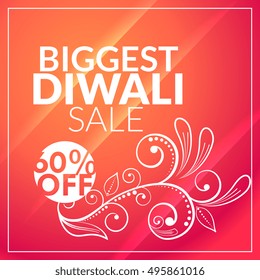 beautiful diwali sale marketing background with floral design