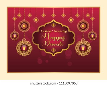 Beautiful diwali wishes background vector design.